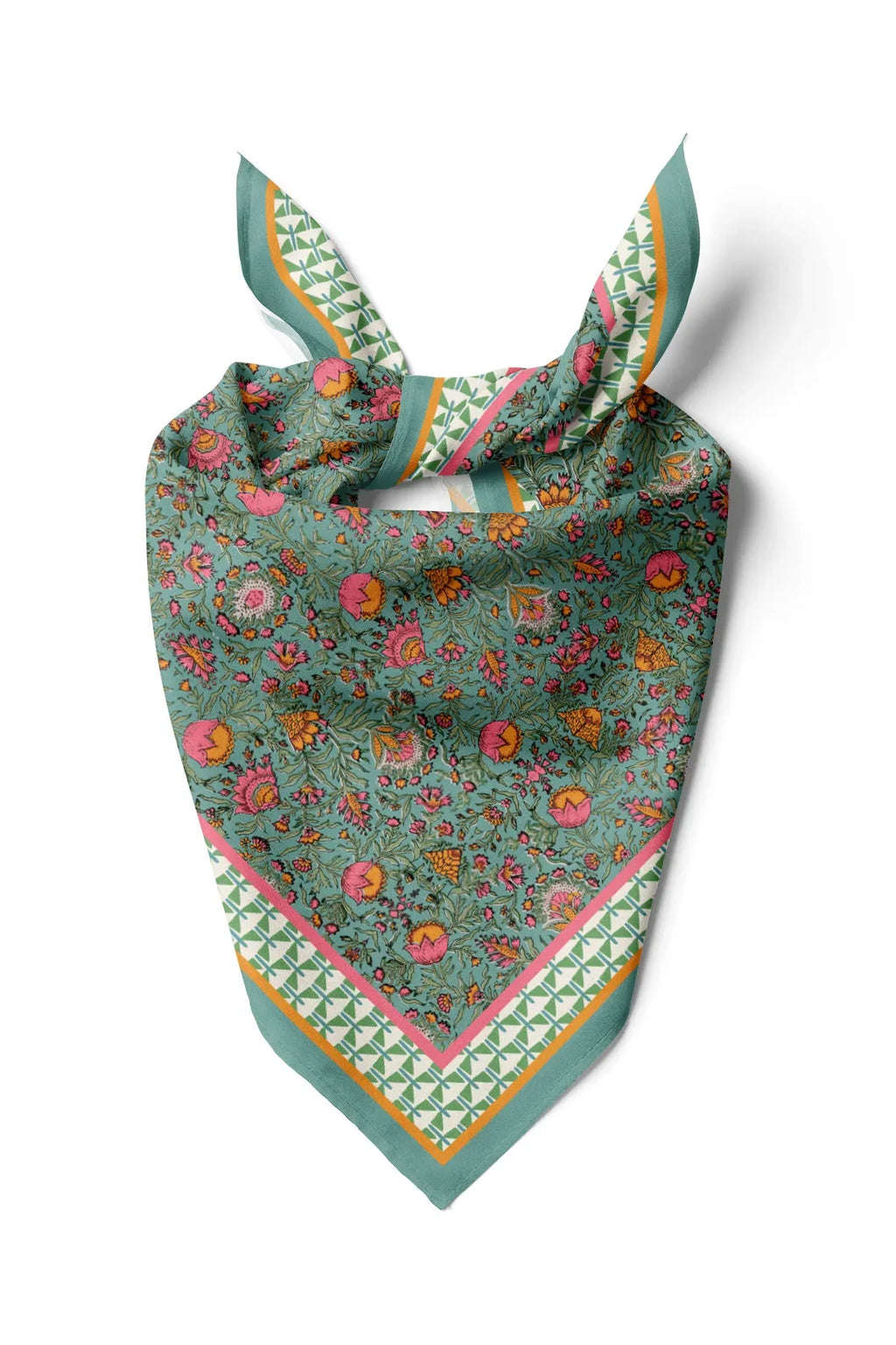 Floral Patterned Cotton Bandana - Cotton Bandana Scarf for Everyday Use