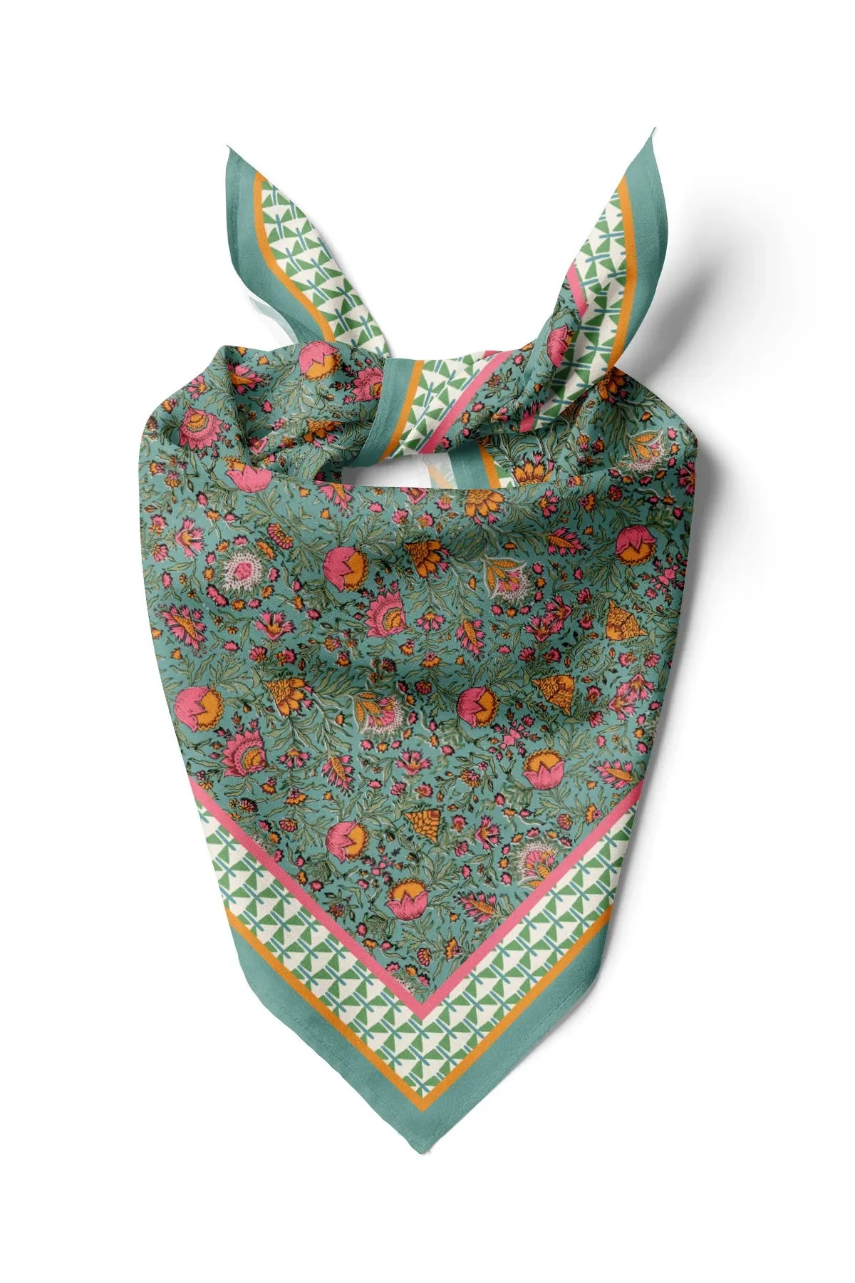 Floral Patterned Cotton Bandana - Cotton Bandana Scarf for Everyday Use