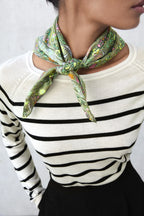 Green Floral Pattern Cotton Bandana - Cotton Bandana Scarf for Everyday Use