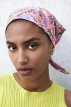 Pink Floral Bandana - Stylish Women's Bandana Scarf