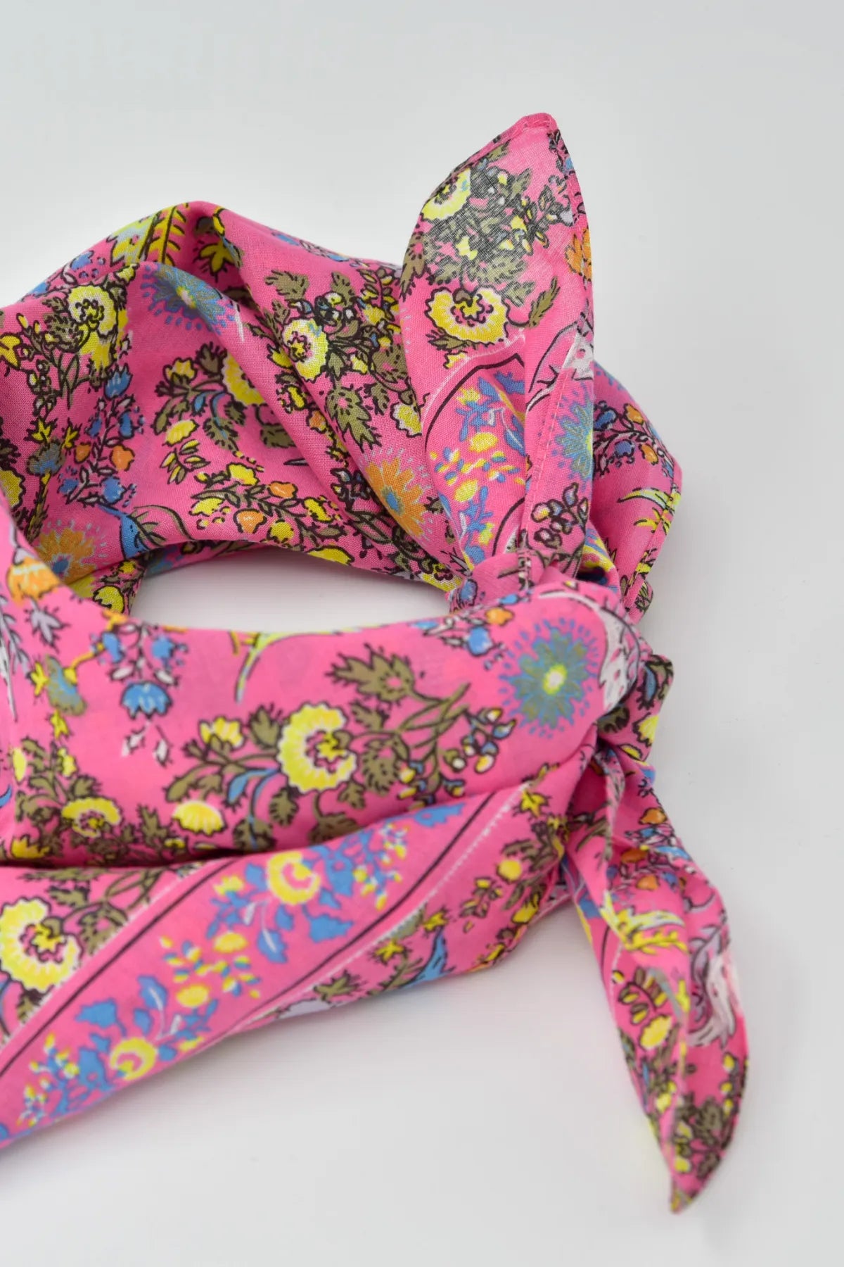 Pink Floral Bandana - Stylish Women's Bandana Scarf