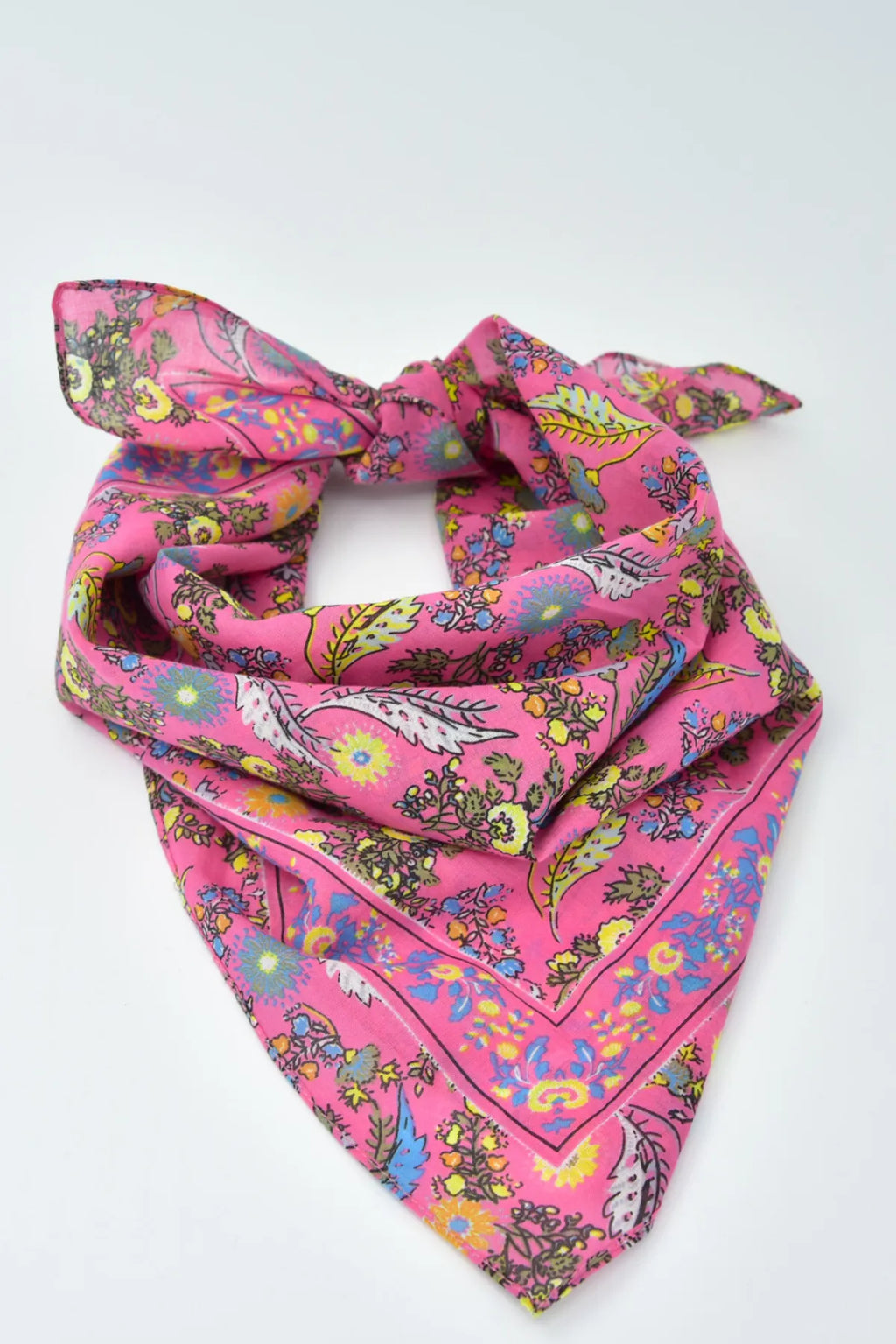 Pink Floral Bandana - Stylish Women's Bandana Scarf