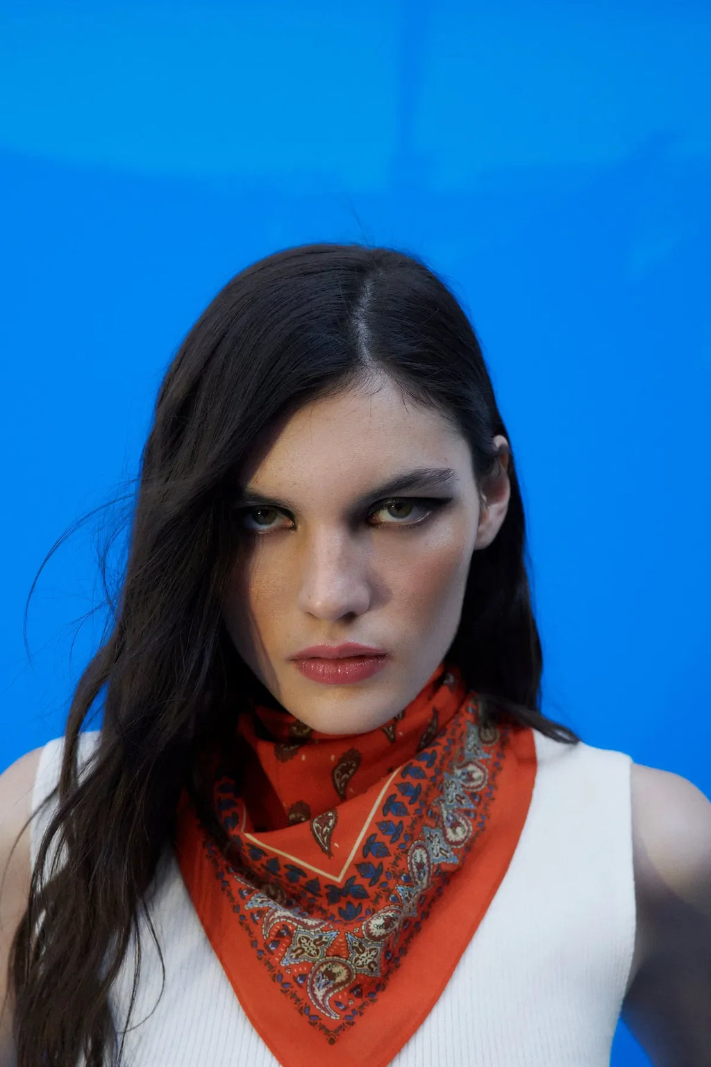 Ethnic Patterned Red Bandana - Stylish Women's Bandana Scarf