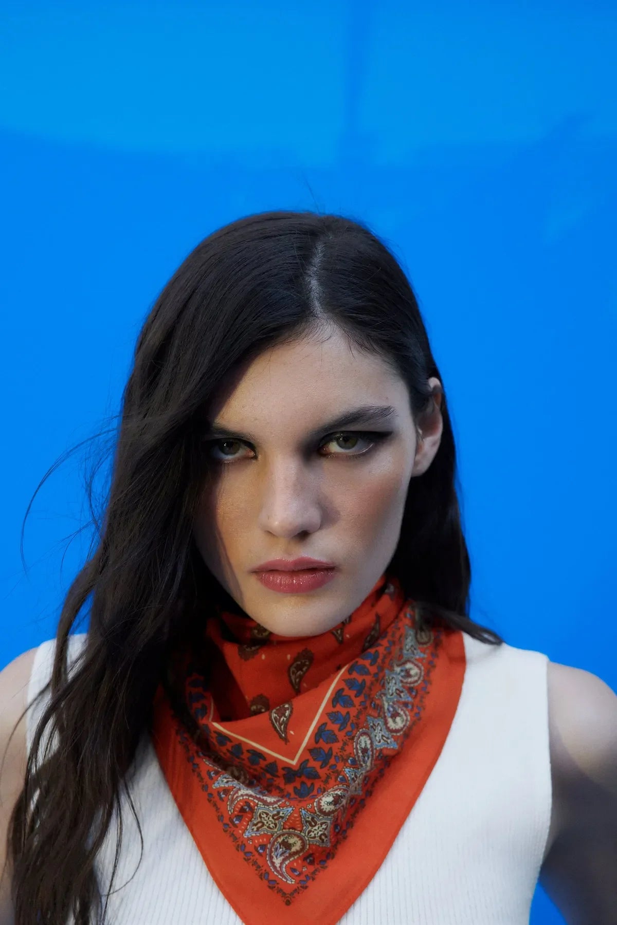 Ethnic Patterned Red Bandana - Stylish Women's Bandana Scarf
