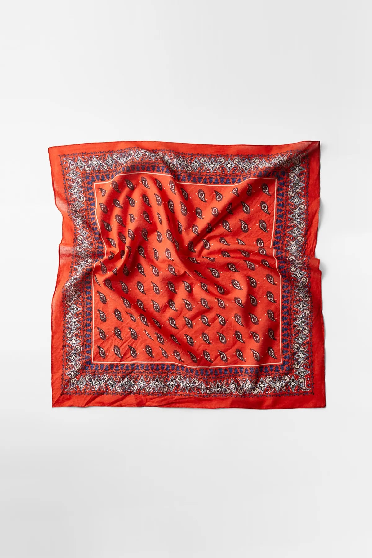 Ethnic Patterned Red Bandana - Stylish Women's Bandana Scarf
