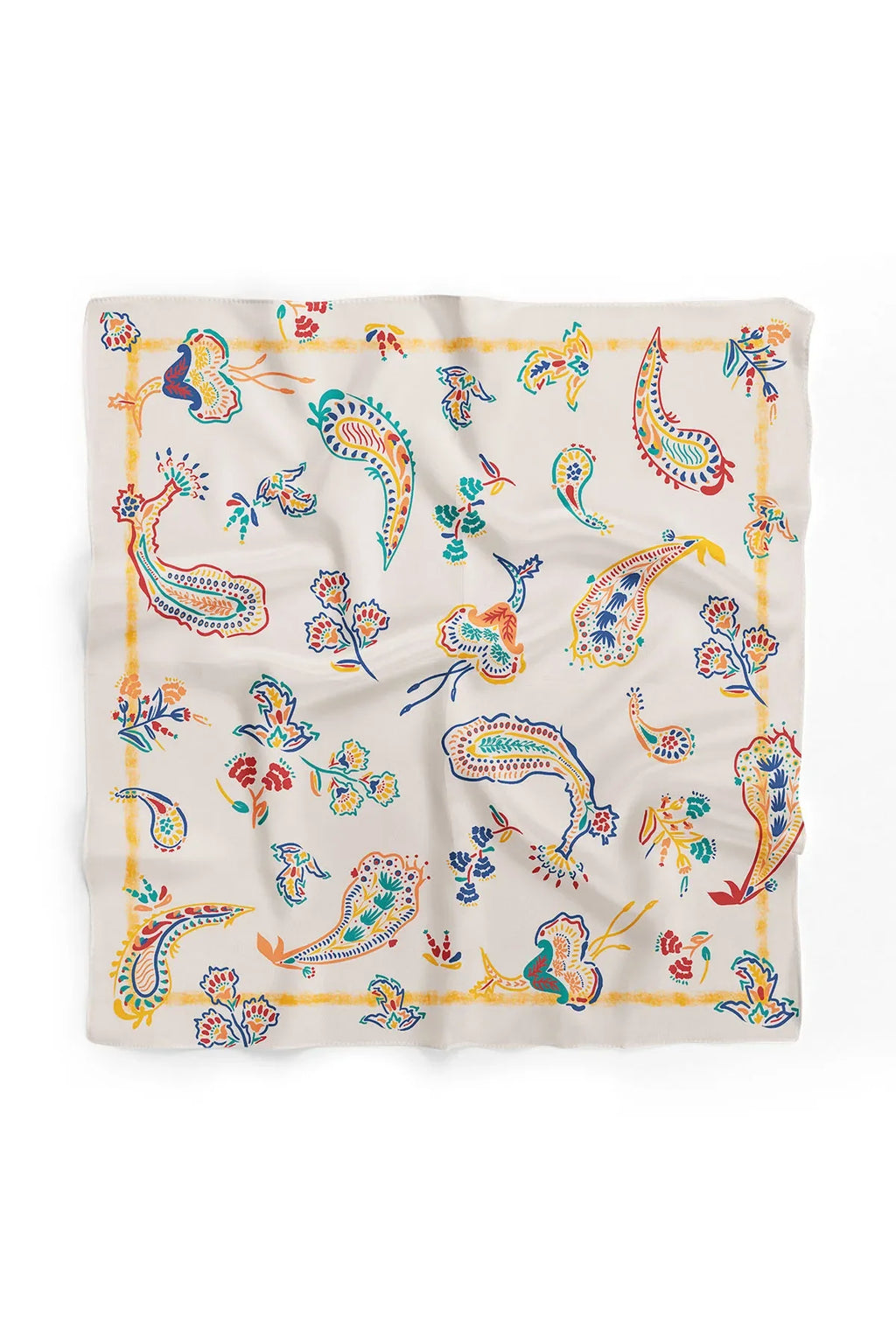 Ethnic Patterned Off-White Bandana - Stylish Women's Bandana Scarf