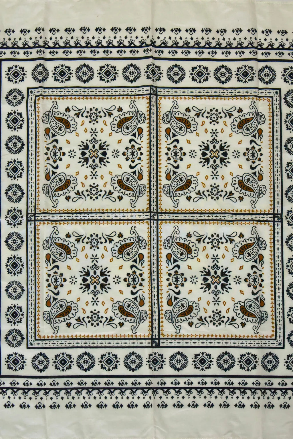Ethnic Patterned Off-White Bandana - Stylish Women's Bandana Scarf