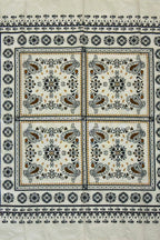 Ethnic Patterned Off-White Bandana - Stylish Women's Bandana Scarf