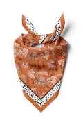 Orange Patterned Cotton Bandana - Cotton Bandana Scarf for Everyday Use
