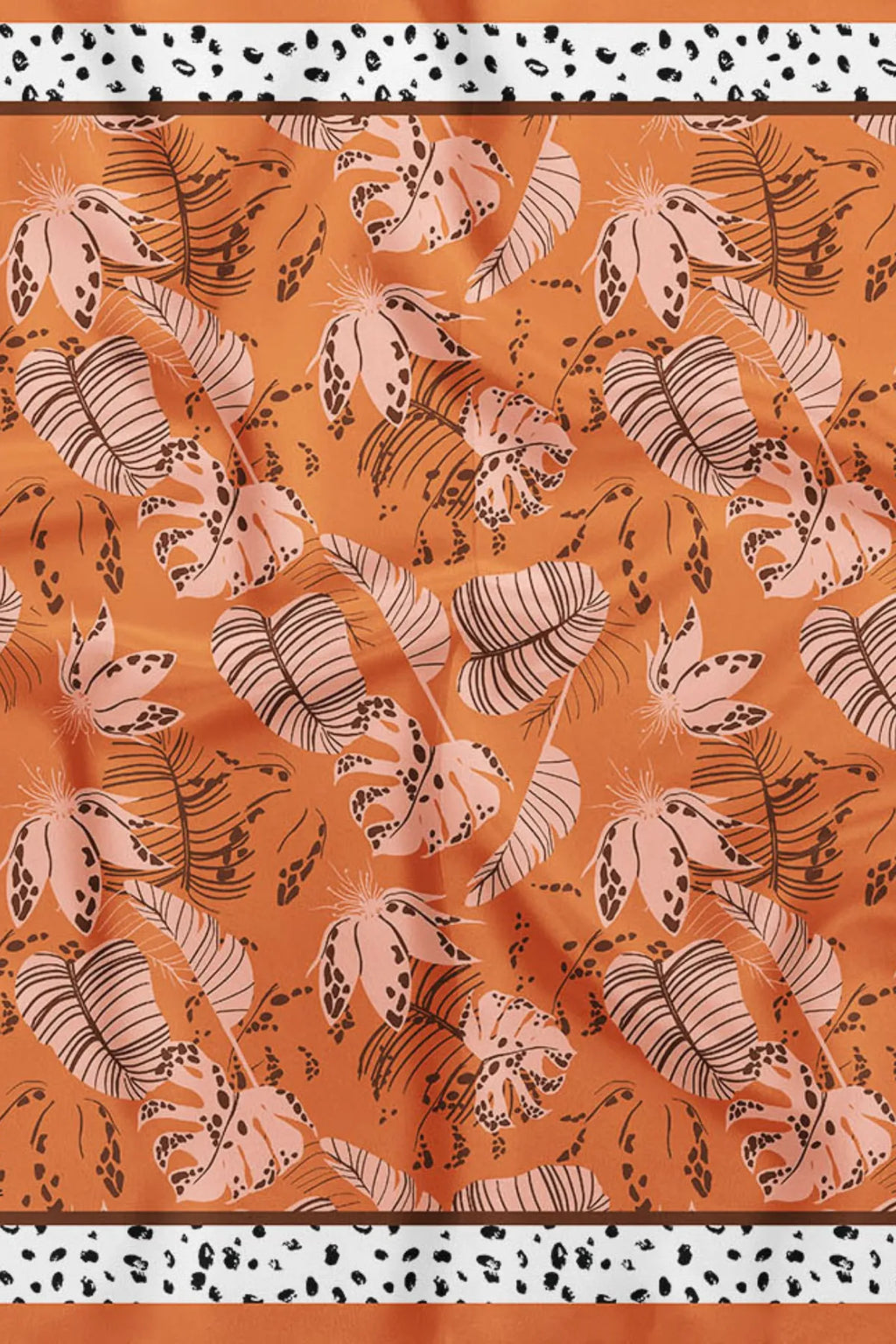 Orange Patterned Cotton Bandana - Cotton Bandana Scarf for Everyday Use