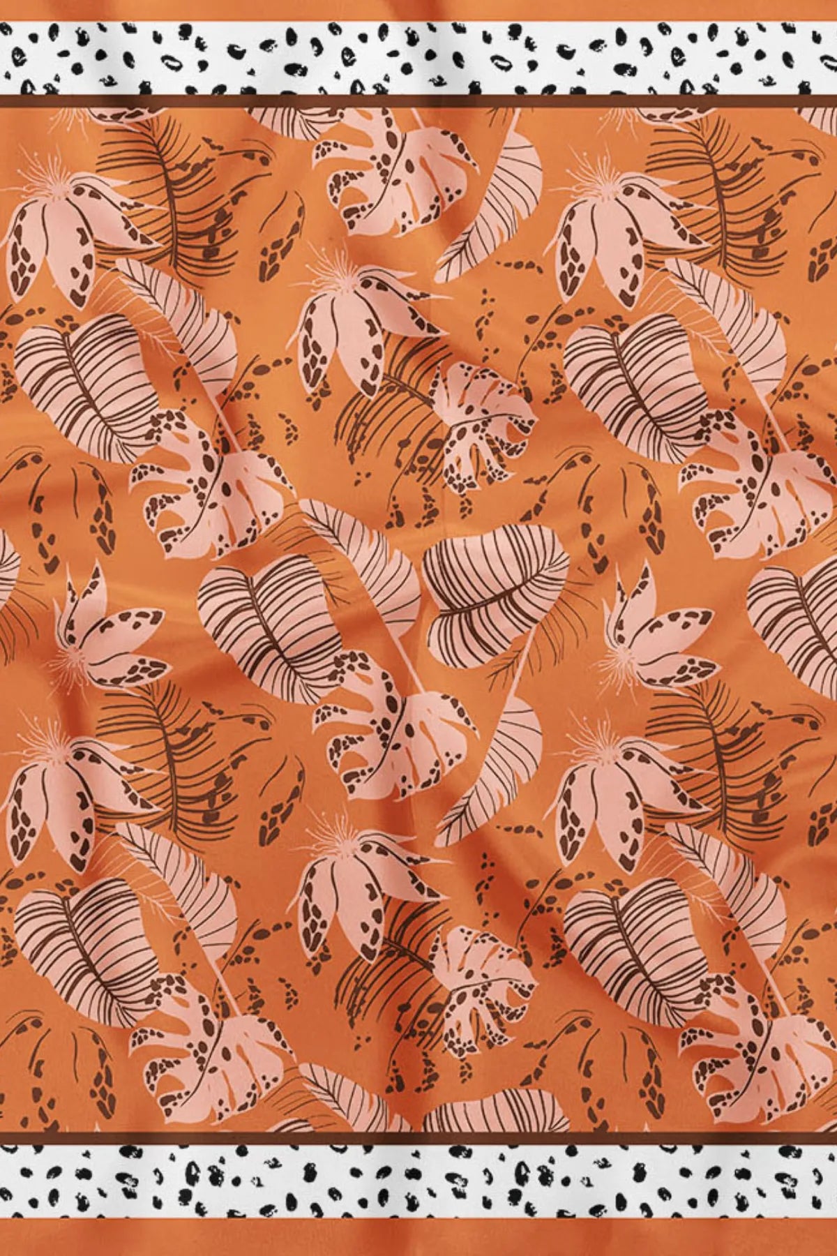 Orange Patterned Cotton Bandana - Cotton Bandana Scarf for Everyday Use