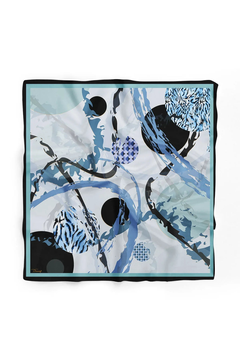 Women's Blue Patterned Scarf Bandana - Stylish Women's Bandana Scarf