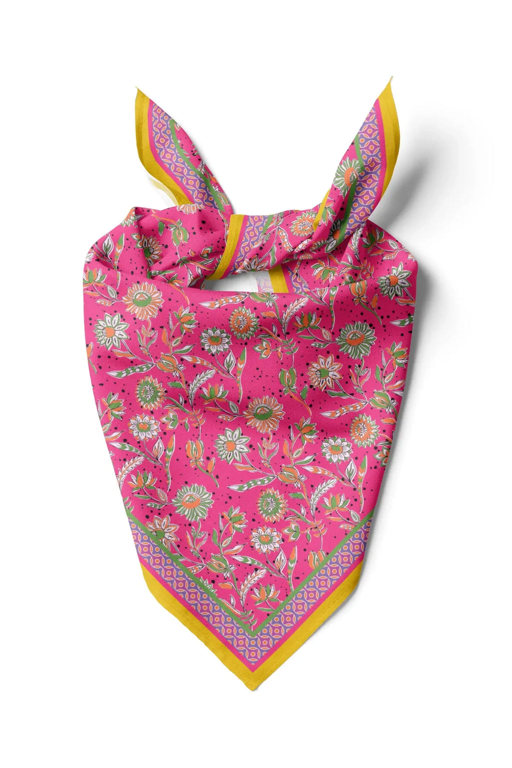Women's Pink Floral Pattern Scarf Bandana - Stylish Women's Bandana Scarf