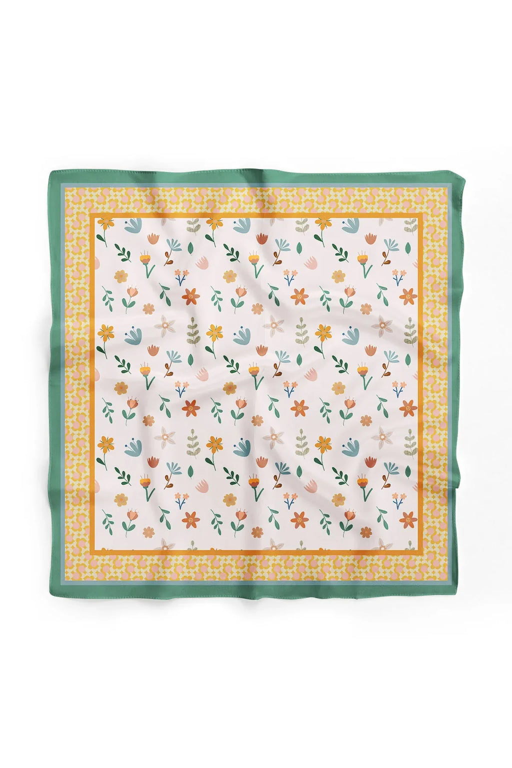 Aqua Green Floral Pattern Women's Scarf - Colorful Patterned Women's Scarf