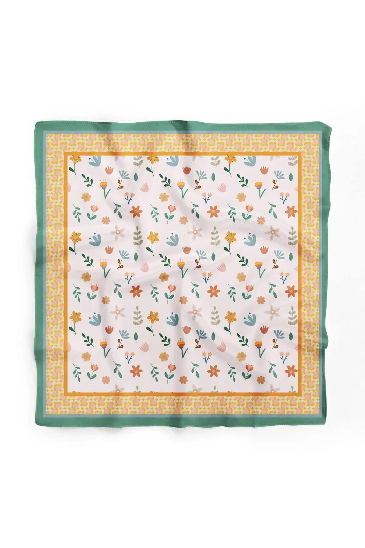 Aqua Green Floral Pattern Women's Scarf - Colorful Patterned Women's Scarf