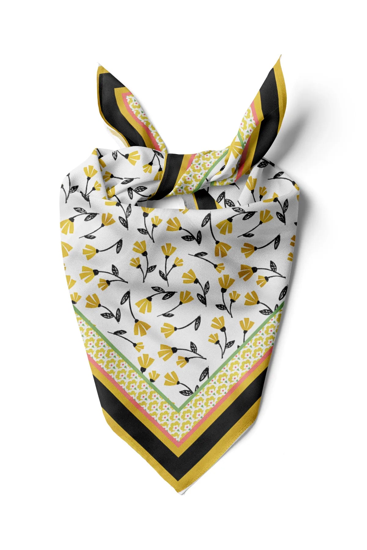 Yellow Floral Pattern Women's Scarf - Colorful Pattern Women's Scarf