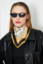 Yellow Floral Pattern Women's Scarf - Colorful Pattern Women's Scarf