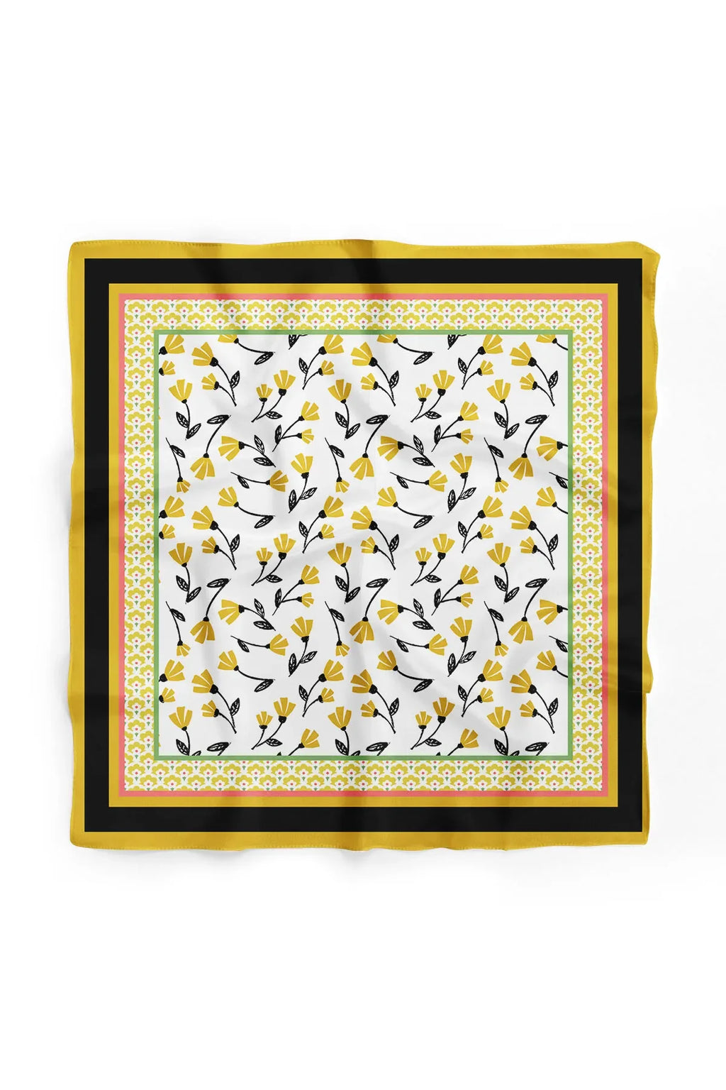 Yellow Floral Pattern Women's Scarf - Colorful Pattern Women's Scarf