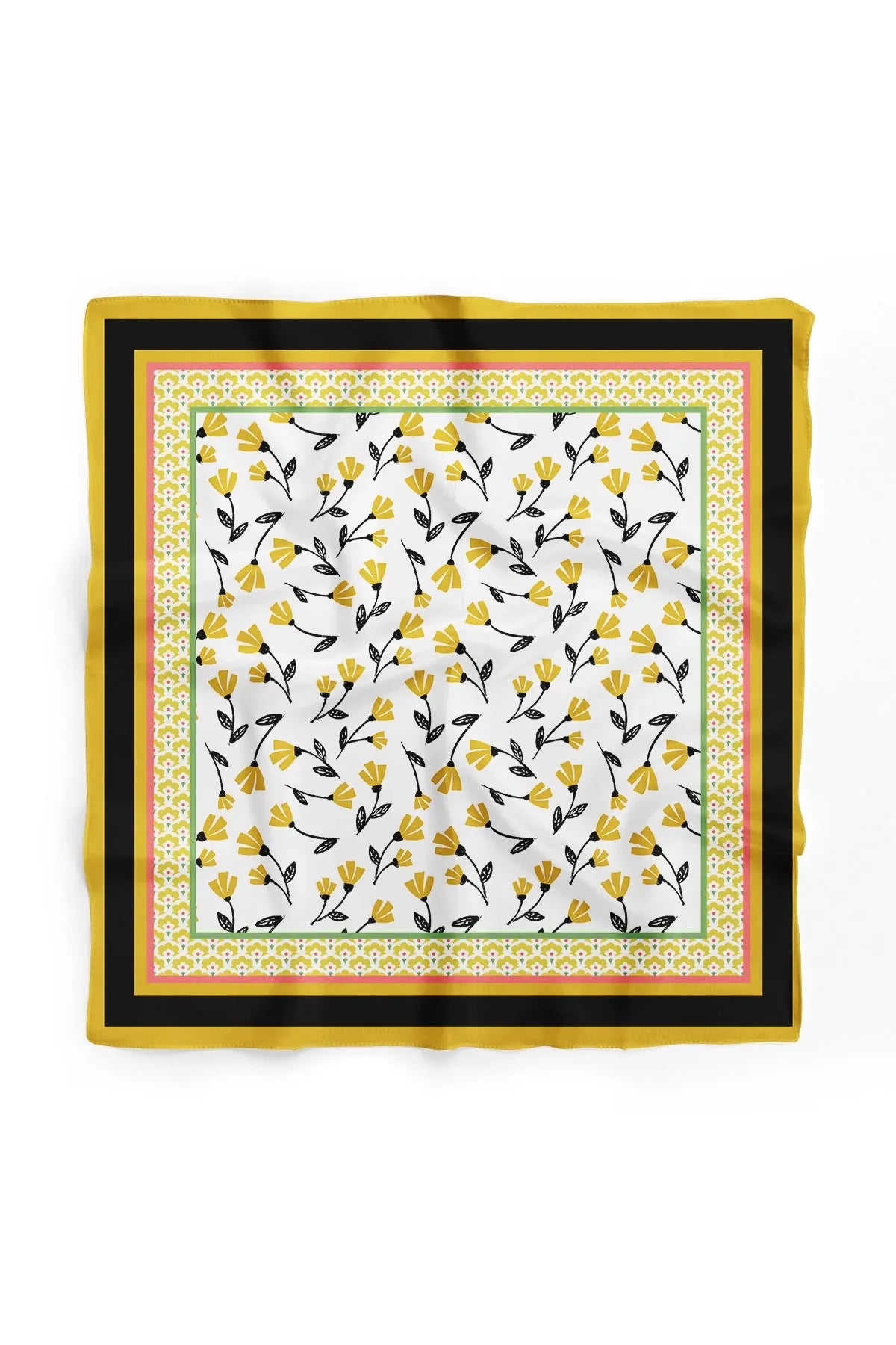 Yellow Floral Pattern Women's Scarf - Colorful Pattern Women's Scarf