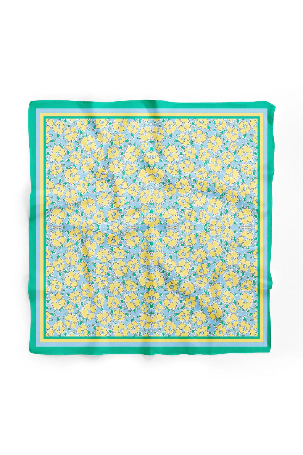 Green and Yellow Floral Pattern Women's Scarf - Colorful Patterned Women's Scarf