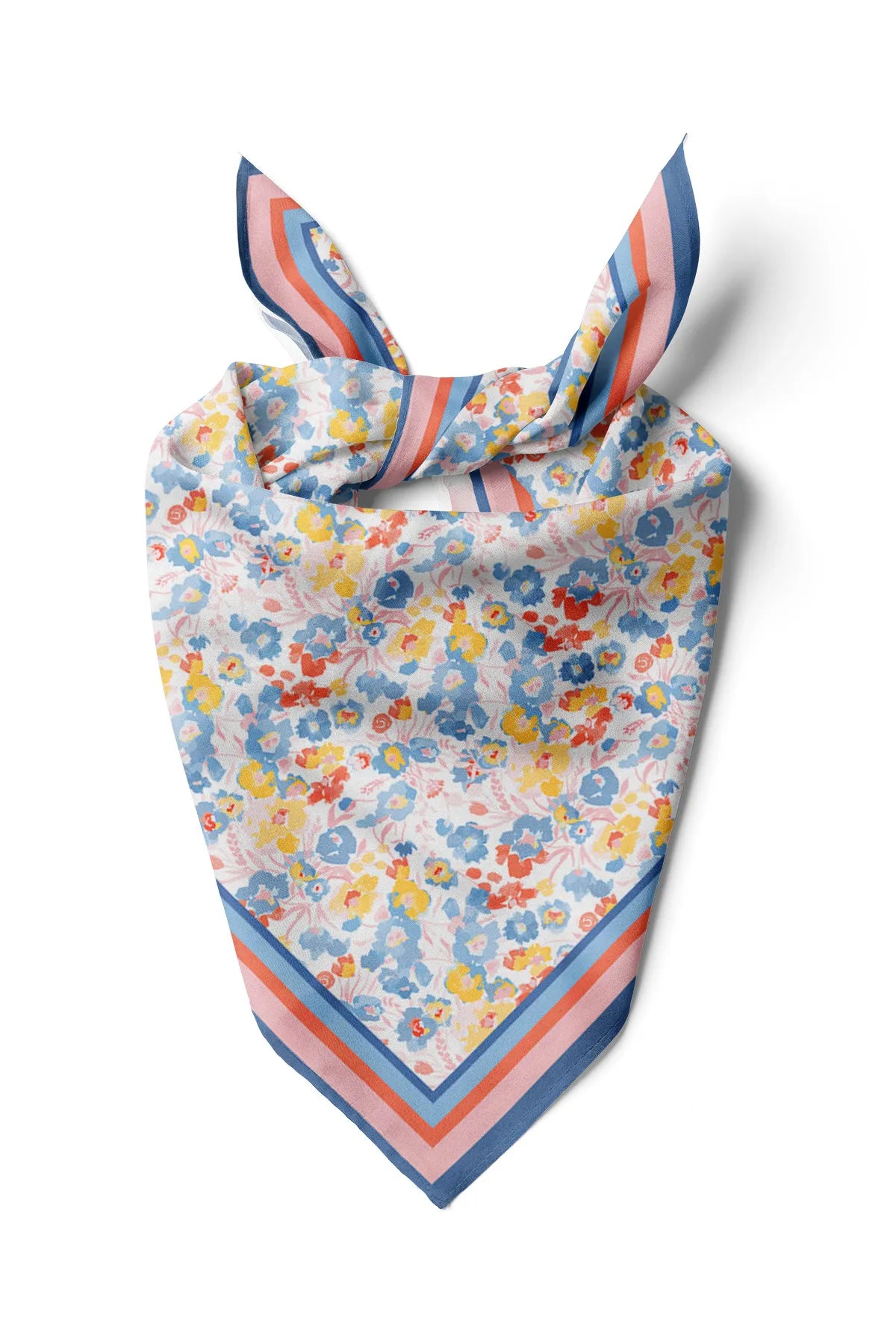 Blue Floral Pattern Women's Scarf - Colorful Pattern Women's Scarf