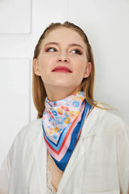Blue Floral Pattern Women's Scarf - Colorful Pattern Women's Scarf