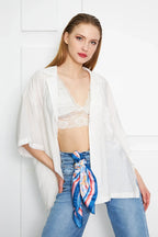 Blue Floral Pattern Women's Scarf - Colorful Pattern Women's Scarf