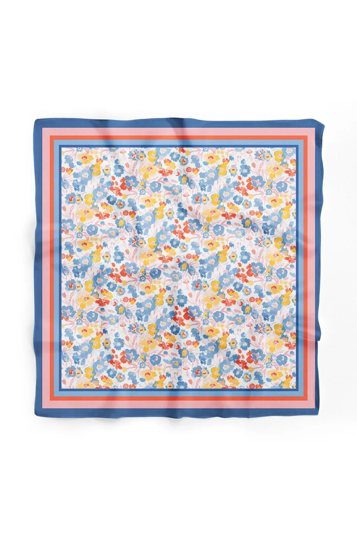 Blue Floral Pattern Women's Scarf - Colorful Pattern Women's Scarf