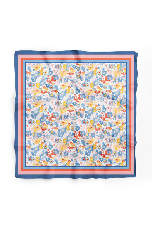Blue Floral Pattern Women's Scarf - Colorful Pattern Women's Scarf