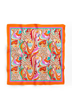 Orange Patterned Scarf - Colorful Patterned Women's Scarf