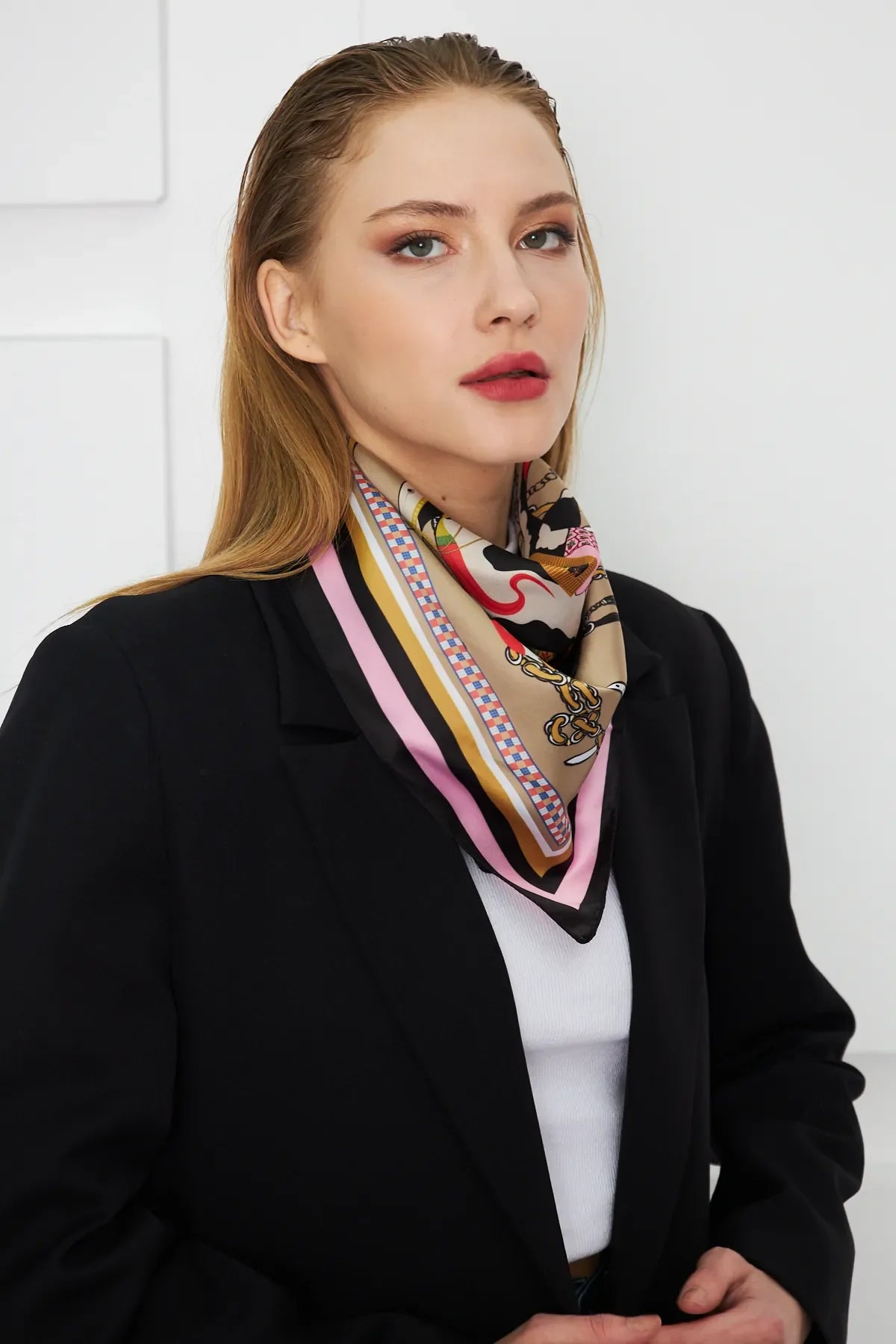 Drasege Patterned Scarf - Colorful Patterned Women's Scarf