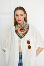 Sunflower Patterned Scarf - Colorful Patterned Women's Scarf