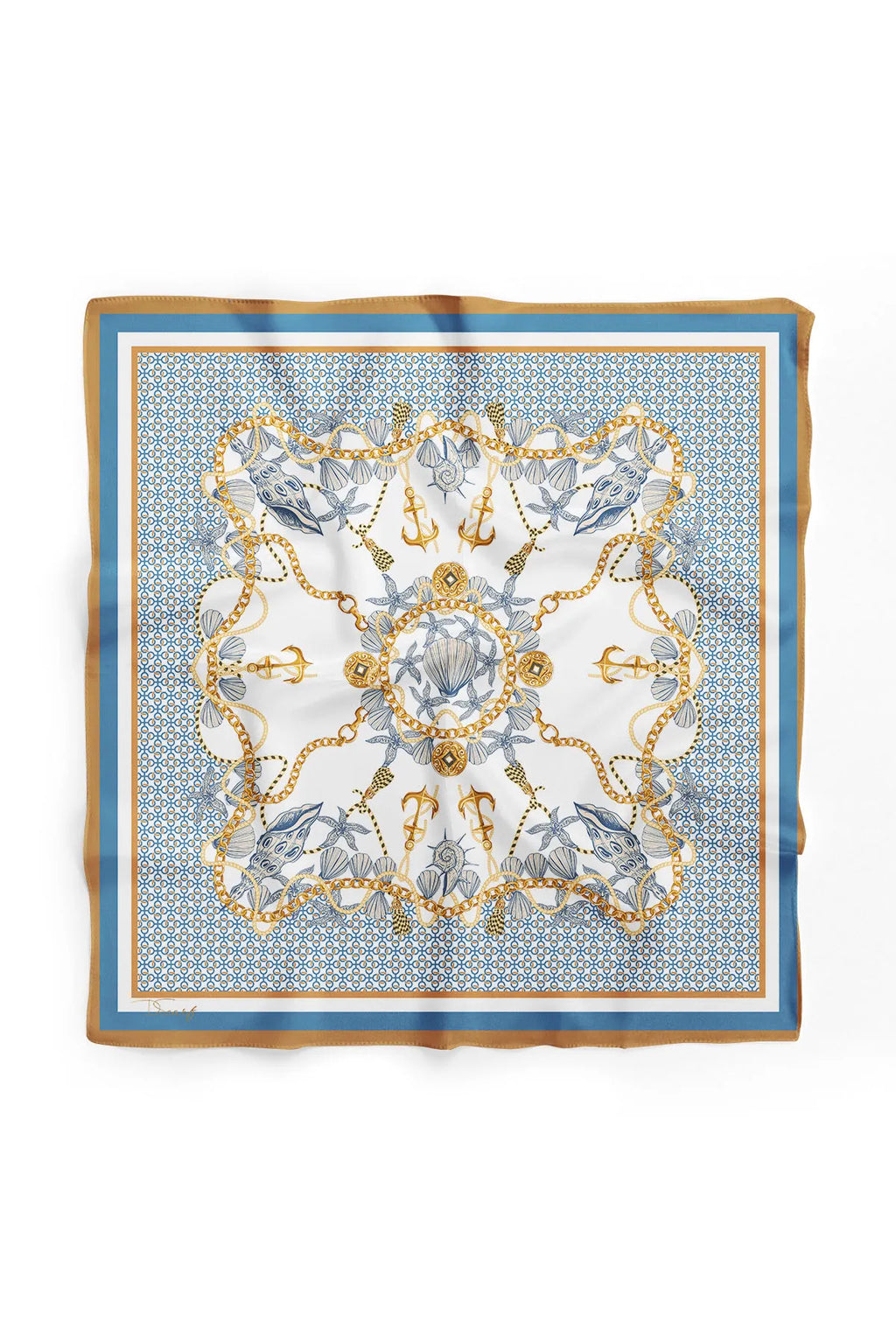 Blue Patterned Scarf - Colorful Patterned Women's Scarf