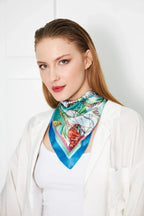 Tropical Patterned Scarf - Colorful Patterned Women's Scarf