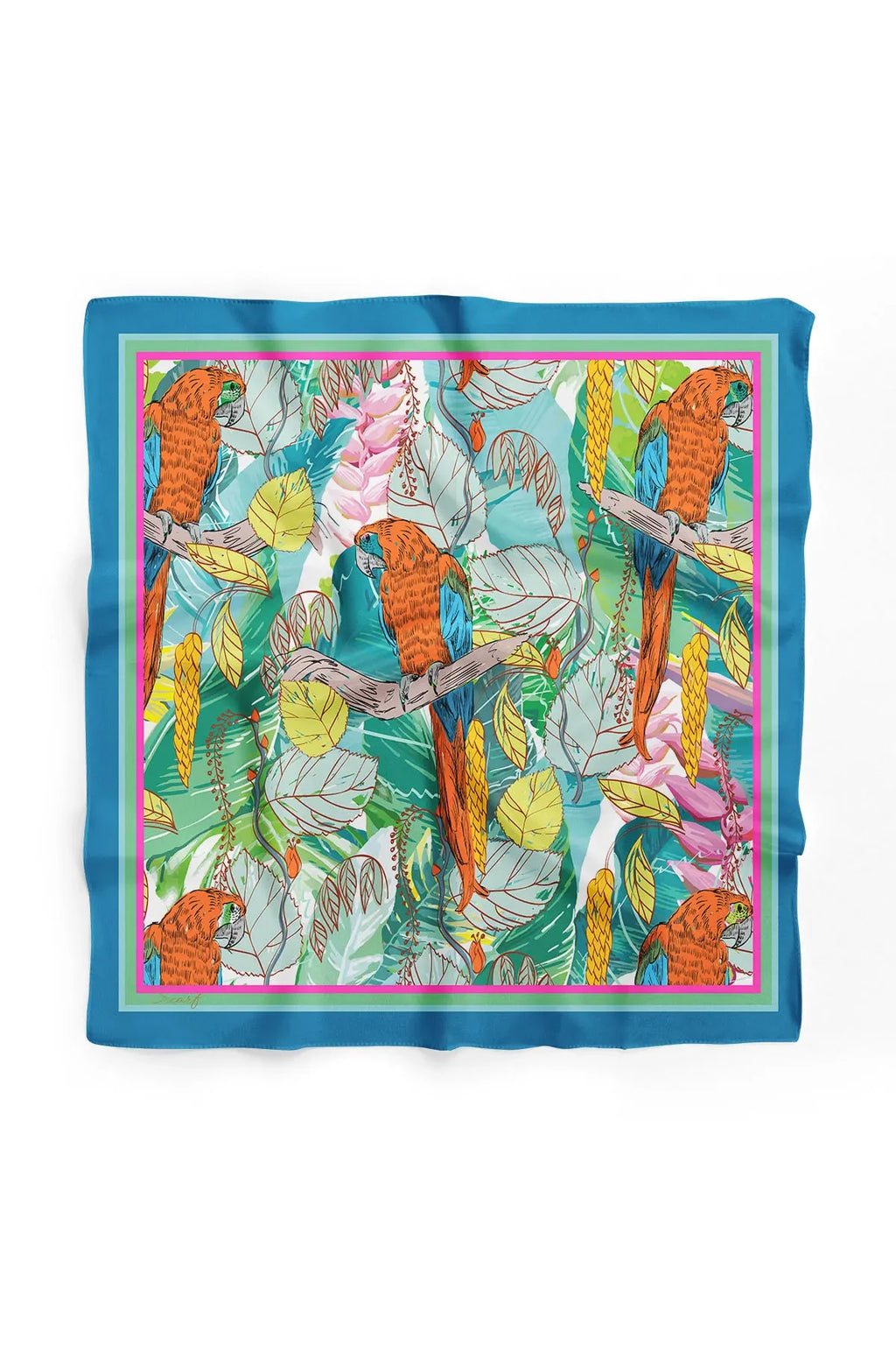 Tropical Patterned Scarf - Colorful Patterned Women's Scarf