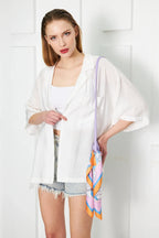 White Floral Scarf - Women's Scarf for Stylish Outfits