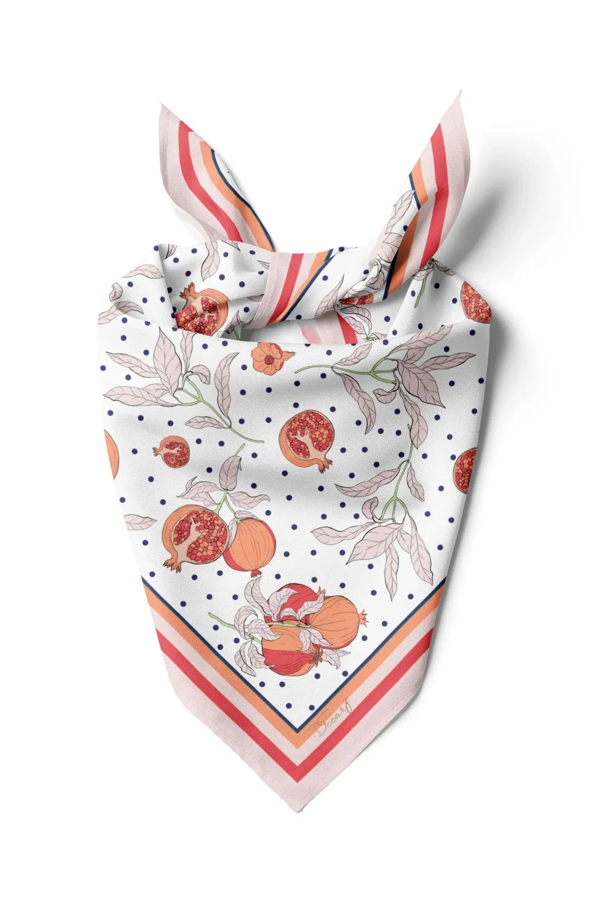 Pomegranate Patterned Scarf - Colorful Patterned Women's Scarf
