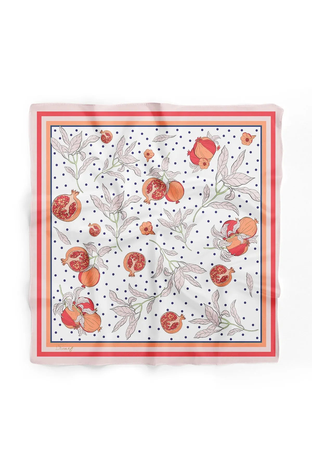 Pomegranate Patterned Scarf - Colorful Patterned Women's Scarf