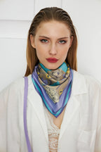 Floral Patterned Scarf - Colorful Patterned Women's Scarf