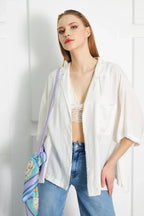Floral Patterned Scarf - Colorful Patterned Women's Scarf