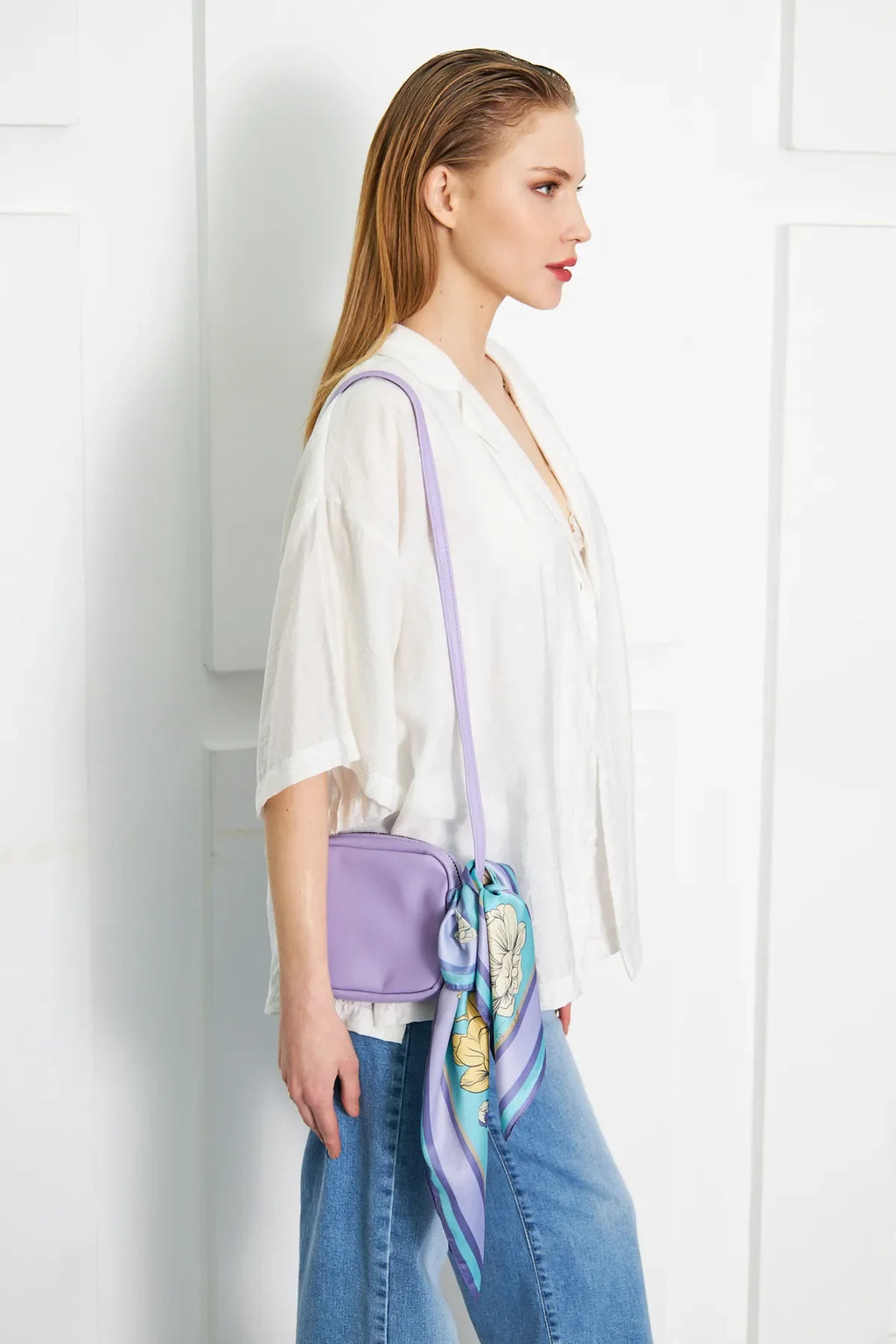 Floral Patterned Scarf - Colorful Patterned Women's Scarf