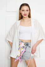 Blue Eye Patterned Scarf - Colorful Patterned Women's Scarf