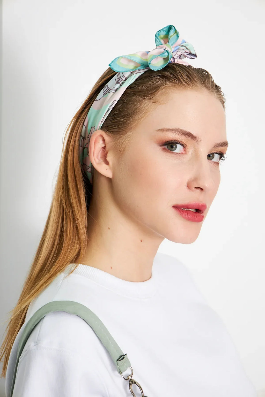 Floral Patterned Scarf - Colorful Patterned Women's Scarf