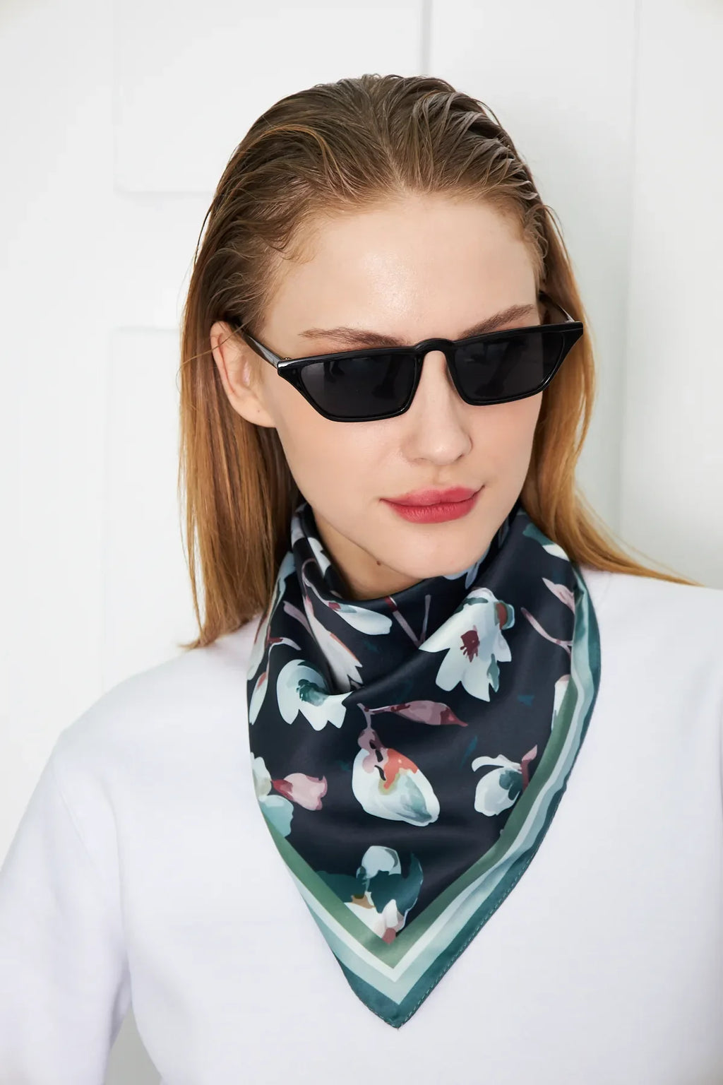 Floral Patterned Scarf - Colorful Patterned Women's Scarf