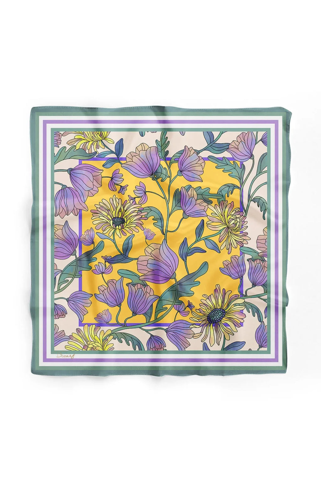 Floral Patterned Scarf - Colorful Patterned Women's Scarf